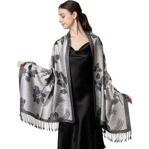 Reversible Paisley Pashmina Rave Scarf – Exotic Indian Shawls and Wraps for Even